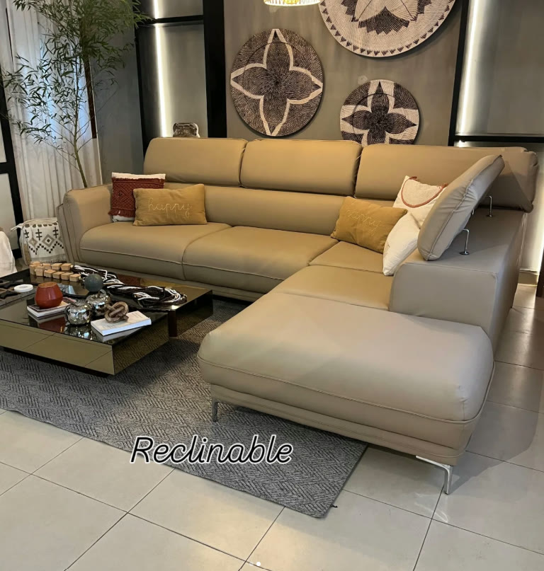Sofá esquinero reclinable, vista lateral